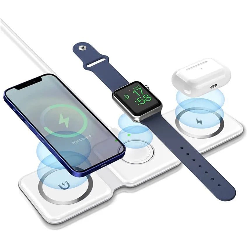 3 in 1 15W Fast Wireless Magnetic Charging Pad For iPhone, AirPods