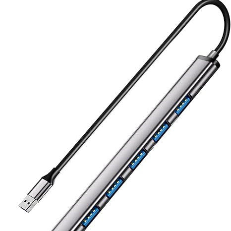 7 Port Usb 3.0 Ultra Slim Portable Hub Aluminum Alloy